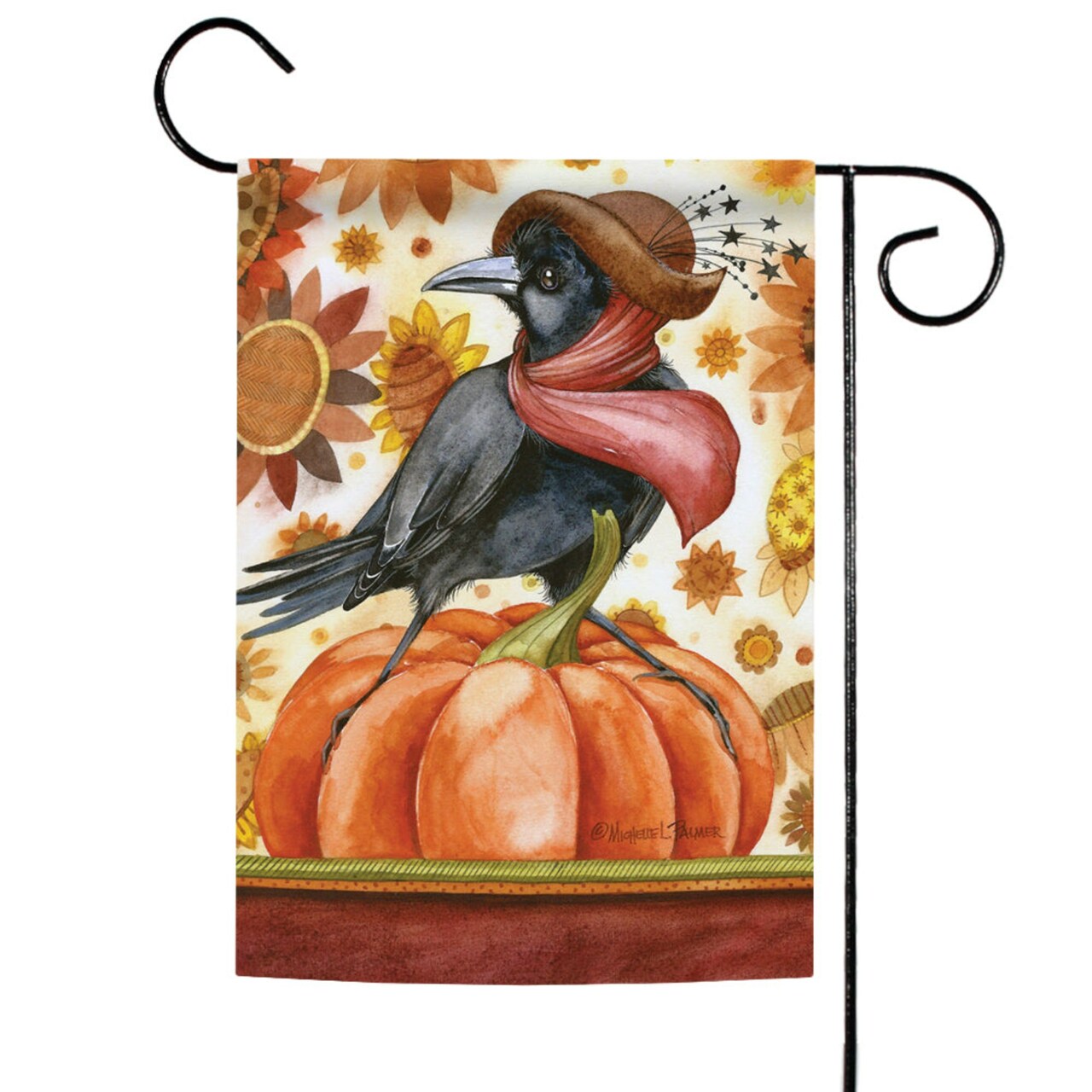 Toland Home Garden Orange and Black Crow Lady Outdoor Rectangular Mini Garden Flag 18" x 12.5"